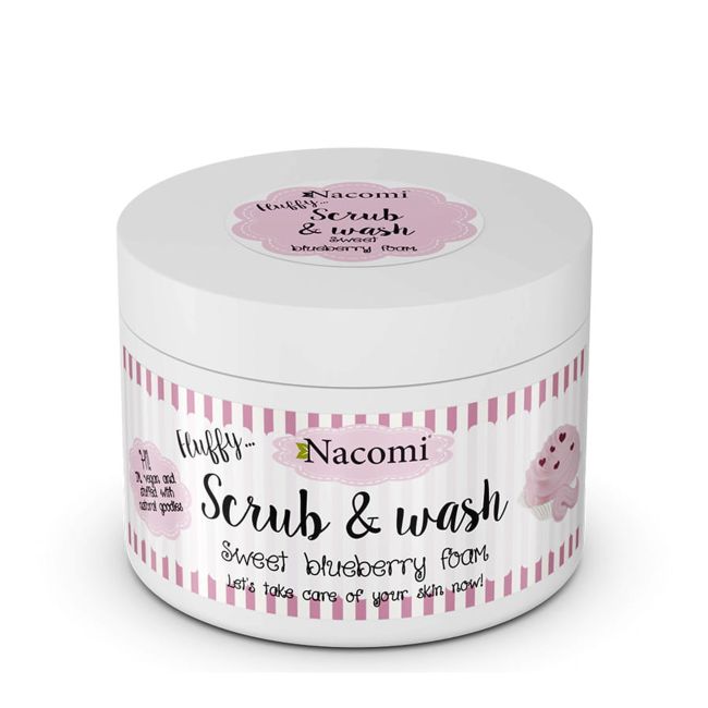 NACOMI FLUFFY SWEET BLUEBERRY kūno šveitiklis ir prausiklis, 180 ml
