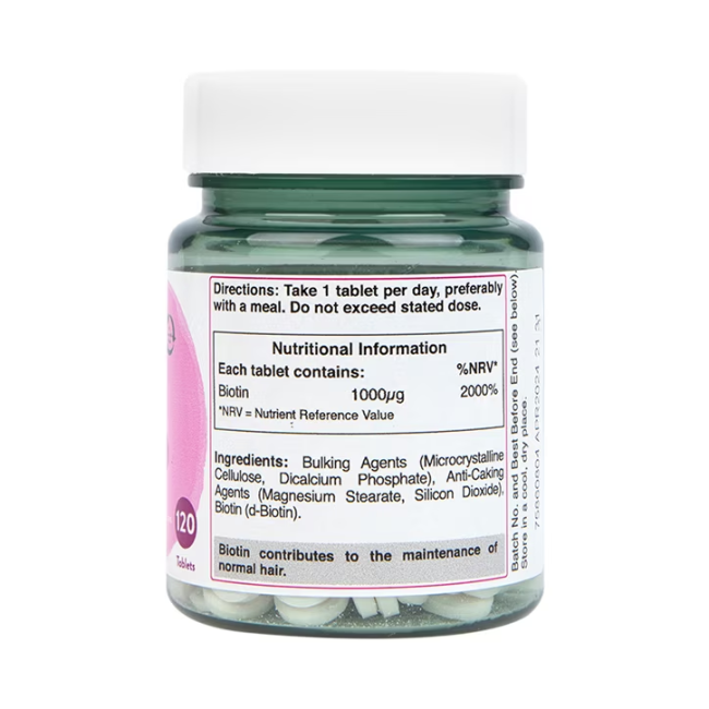 H&B biotinas 1000 µg, 120 tablečių