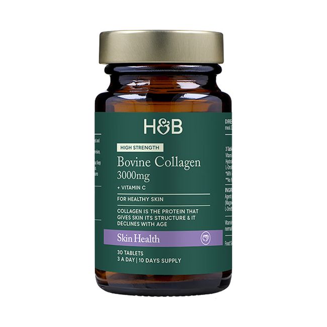 H&B HIGH STRENGTH kolagenas 3000 mg su vitaminu C, 30 tablečių