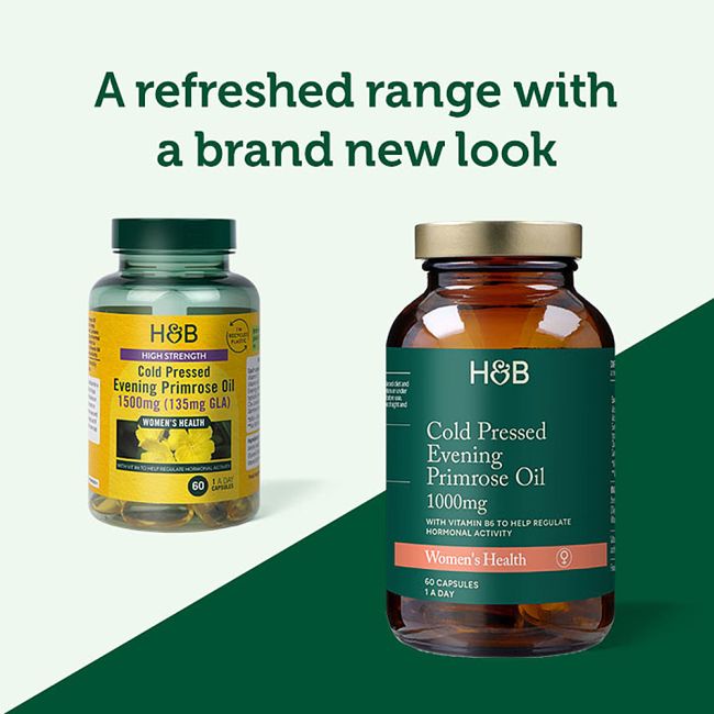 H&B HIGH STRENGTH šalto spaudimo nakvišų aliejus 1500 mg, 60 kapsulių