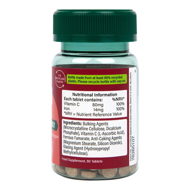 H&B geležis 14 mg ir vitaminas C, 90 tablečių