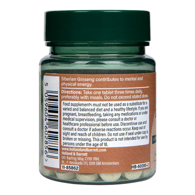 H&B Sibirietiškas ženšenis 1500 mg, 120 tablečių