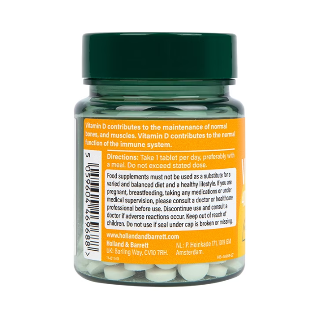 H&B vitaminas D3 1000 TV, 90 tablečių