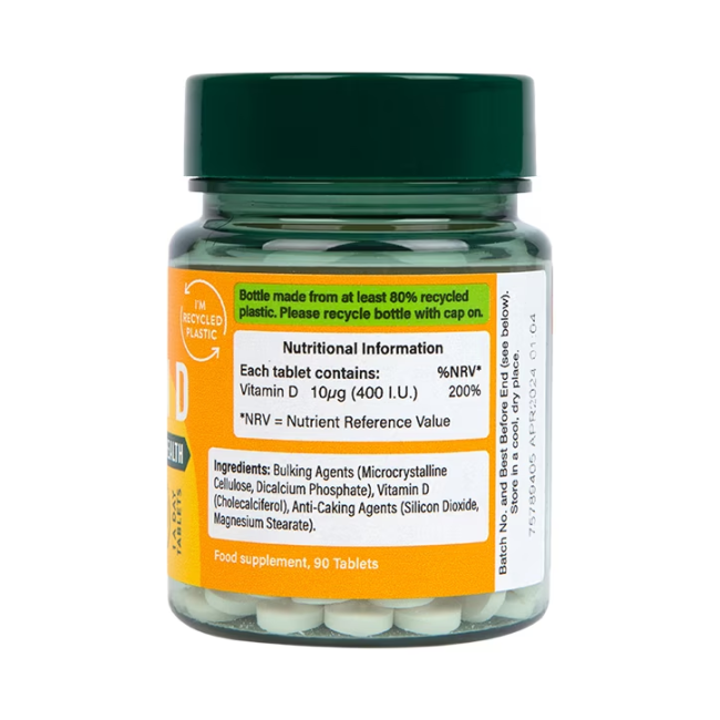 H&B vitaminas D3 400 TV, 90 tablečių