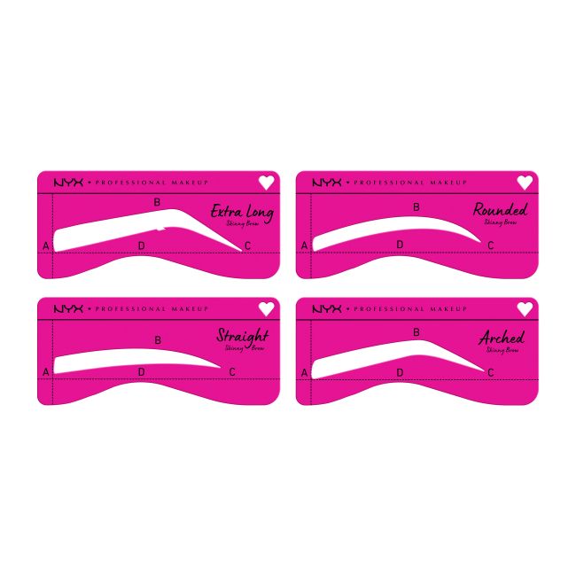 NYX PROFESSIONAL MAKEUP ZERO TO BROW antakių šablonai (4 vnt.)