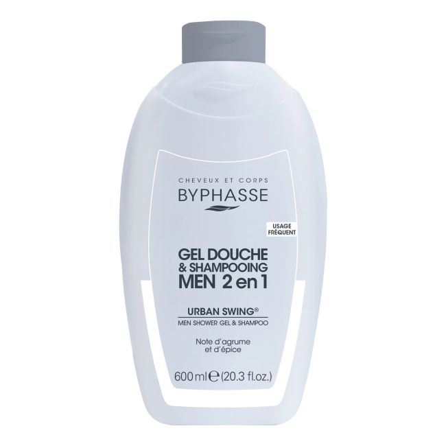 BYPHASSE URBAN SWING dušo želė ir plaukų šampūnas vyrams, 600 ml