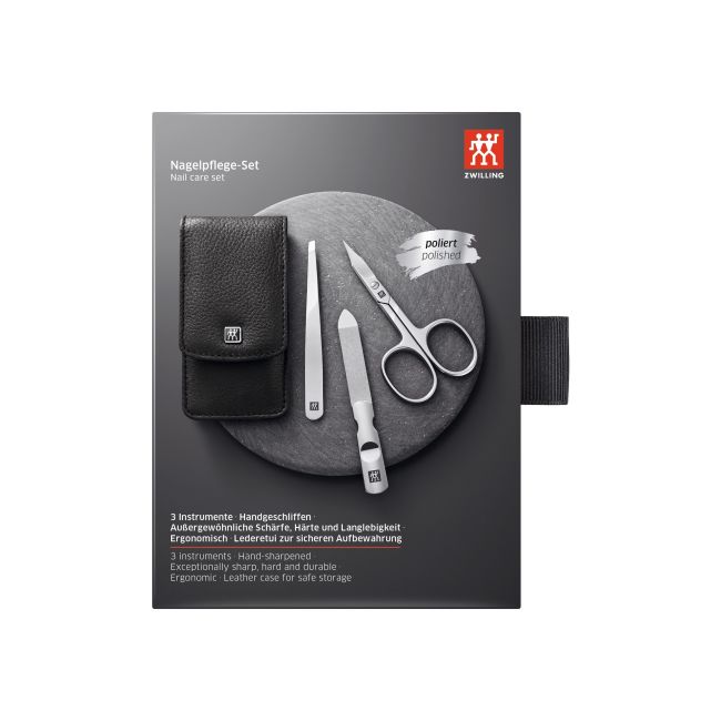 ZWILLING CLASSIC LEATHER CASE BLACK manikiūro rinkinys