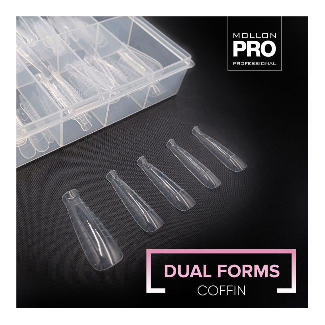 MOLLON PRO DUAL FORMS COFFIN nagų priauginimo formos (100 vnt.)