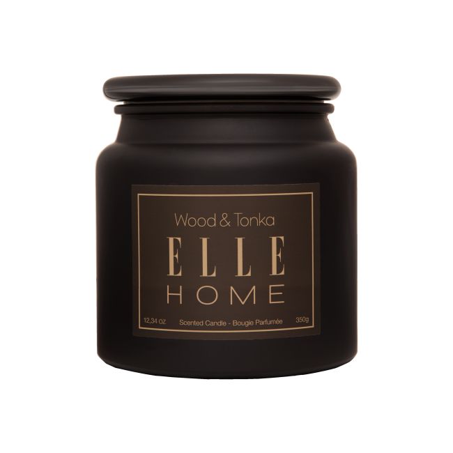 ELLE HOME WOOD & TONKA kvapni žvakė, 350 g