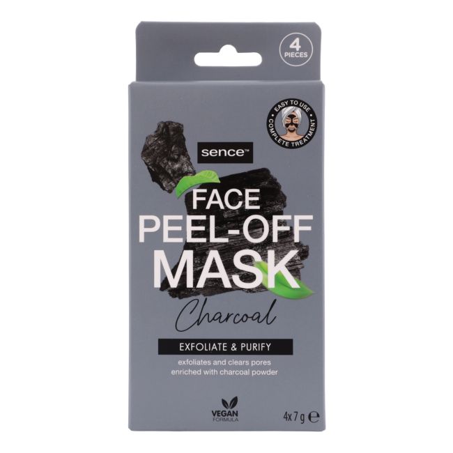 SENCE CHARCOAL PEEL-OFF CHARCOAL veido kaukės (4 x 7 g)
