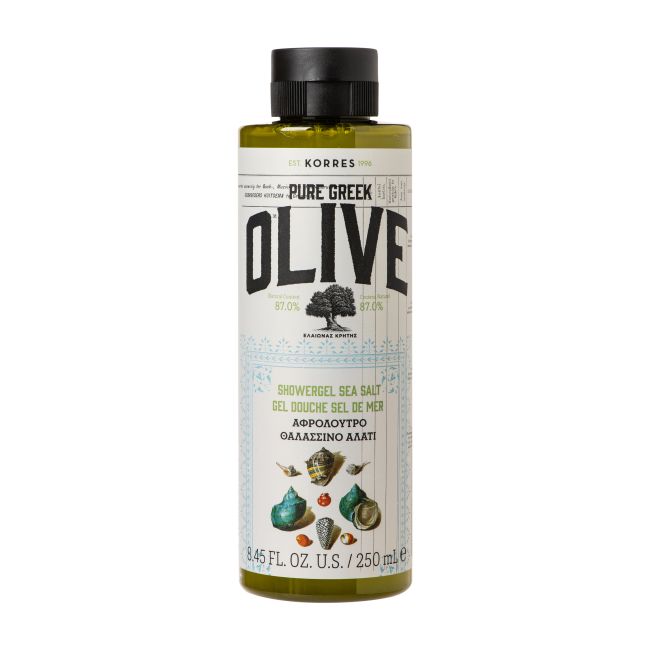 KORRES PURE GREEK OLIVE SEA SALT dušo želė, 250 ml