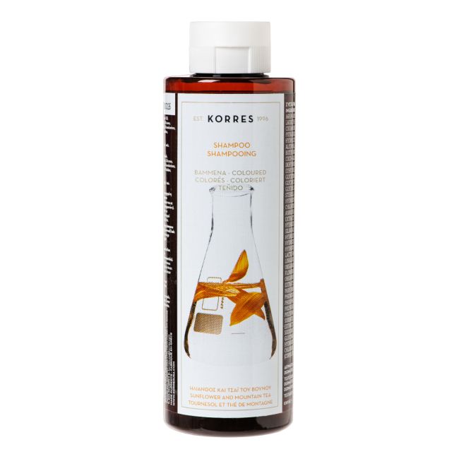 KORRES SUNFLOWER AND MOUNTAIN TEA plaukų šampūnas, 250 ml