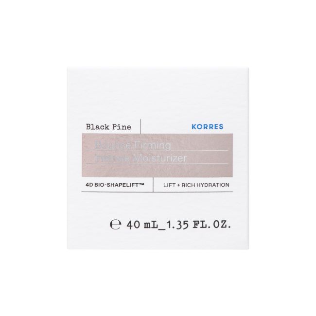 KORRES BLACK PINE BOUNCE FIRMING INTENSE MOISTURIZER veido kremas, 40 ml
