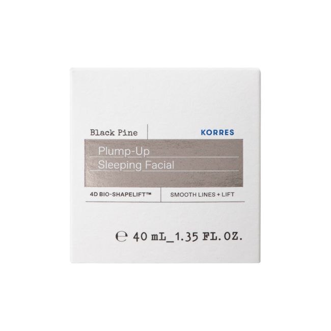 KORRES BLACK PINE PLUMP-UP SLEEPING naktinis veido kremas, 50 ml