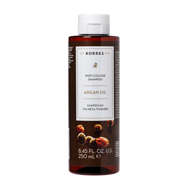 KORRES POST-COLOUR ARGAN OIL plaukų šampūnas, 250 ml