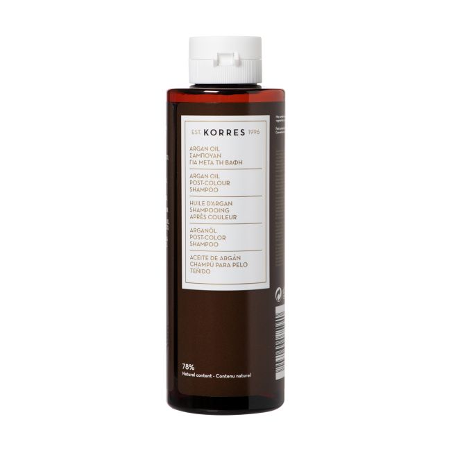 KORRES POST-COLOUR ARGAN OIL plaukų šampūnas, 250 ml