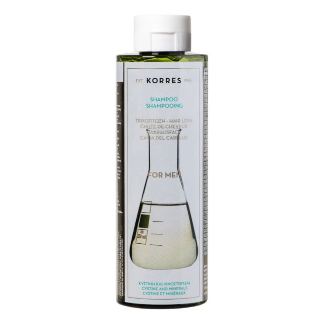 KORRES FOR MEN CYSTINE AND MINERALS vyrų plaukų šampūnas, 250 ml