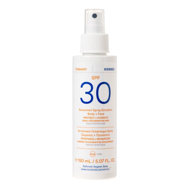 KORRES YOGHURT SPF30 kūno ir veido apsauginė emulsija nuo saulės, 150 ml