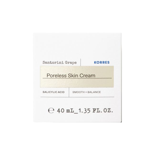 KORRES SANTORINI GRAPE PORELESS SKIN veido kremas, 40 ml