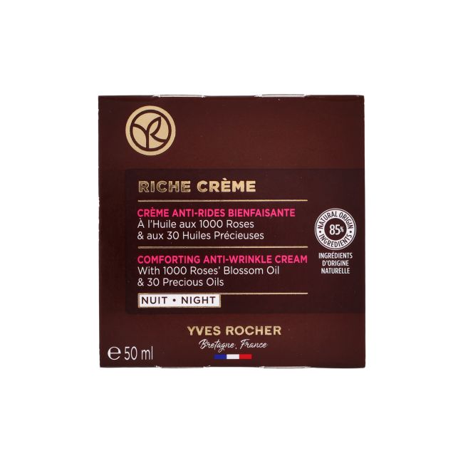 YVES ROCHER RICHE CREME COMFORTING ANTI-WRINKLE naktinis veido kremas, 50 ml