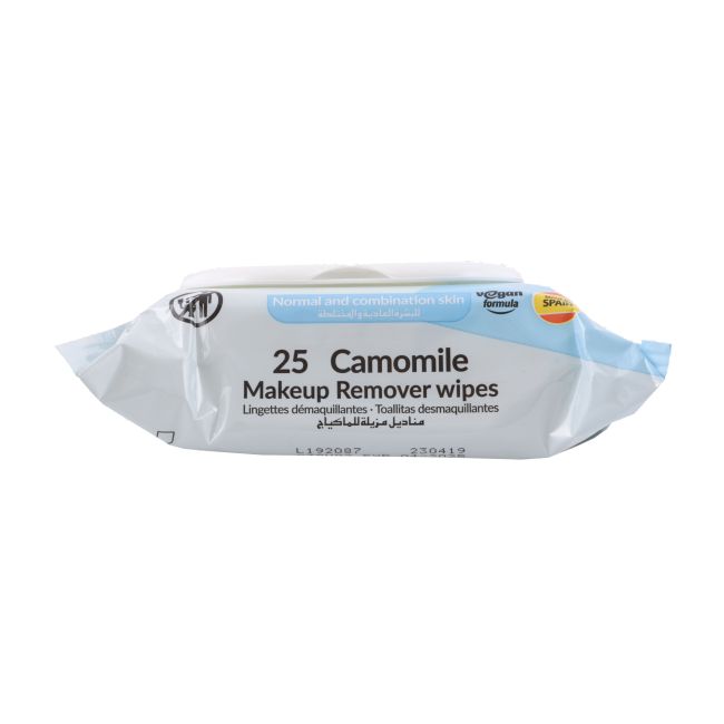 DERELA CAMOMILE drėgnos servetėlės makiažui valyti (25 vnt.)