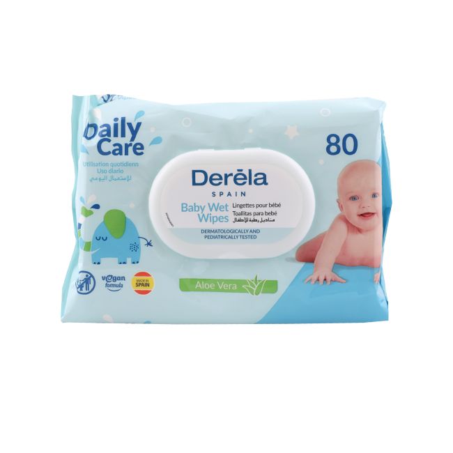 DERELA ALOE VERA BABY drėgnos kūdikių servetėlės (80 vnt.)