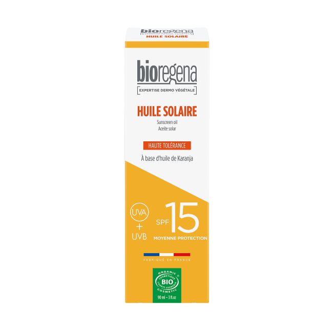 BIOREGENA HUILE SOLAIRE SPF15 apsauginis purškiamasis aliejus nuo saulės, 90 ml