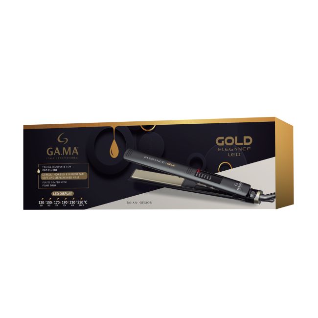 GA.MA GOLD ELEGANCE LED plaukų tiesinimo žnyplės