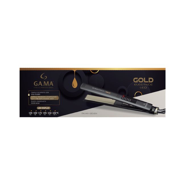 GA.MA GOLD ELEGANCE LED plaukų tiesinimo žnyplės