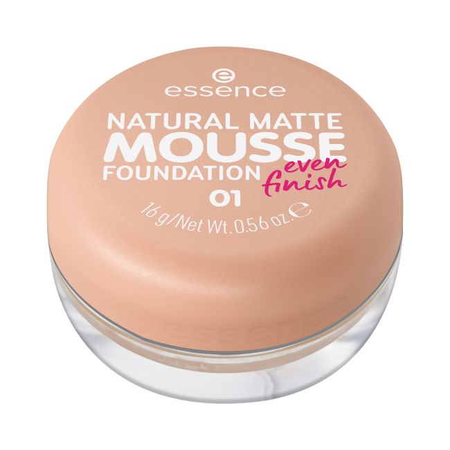 ESSENCE NATURAL MATTE MOUSSE makiažo pagrindas, 16 g