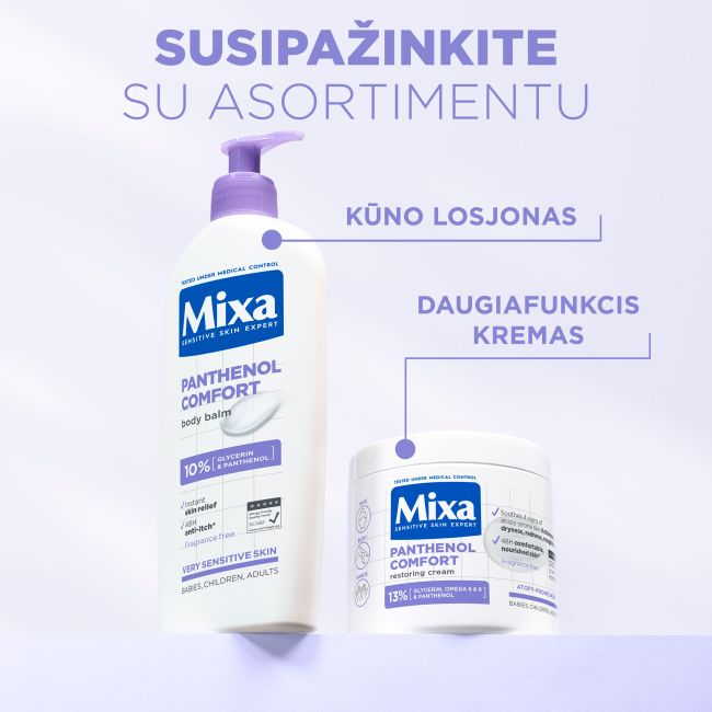 MIXA PANTHENOL COMFORT kūno pienelis, 400 ml