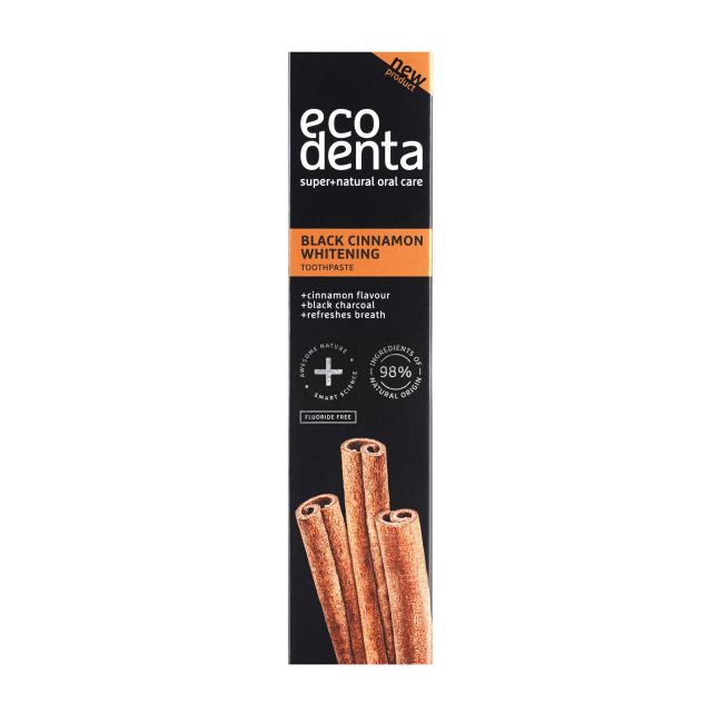 ECODENTA BLACK CINNAMON WHITENING dantų pasta, 100 ml