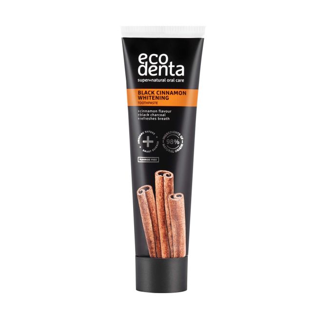 ECODENTA BLACK CINNAMON WHITENING dantų pasta, 100 ml