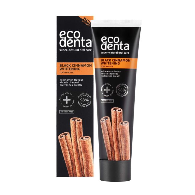 ECODENTA BLACK CINNAMON WHITENING dantų pasta, 100 ml