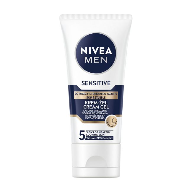 NIVEA MEN SENSITIVE veido odos ir kelių dienų barzdos plaukelių kremas - želė, 50 ml