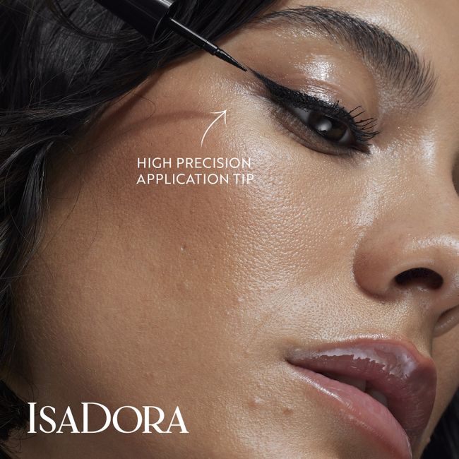 ISADORA THE GLOSSY vandeniui atsparus akių kontūro skystis su plunksnele, 2,5 ml