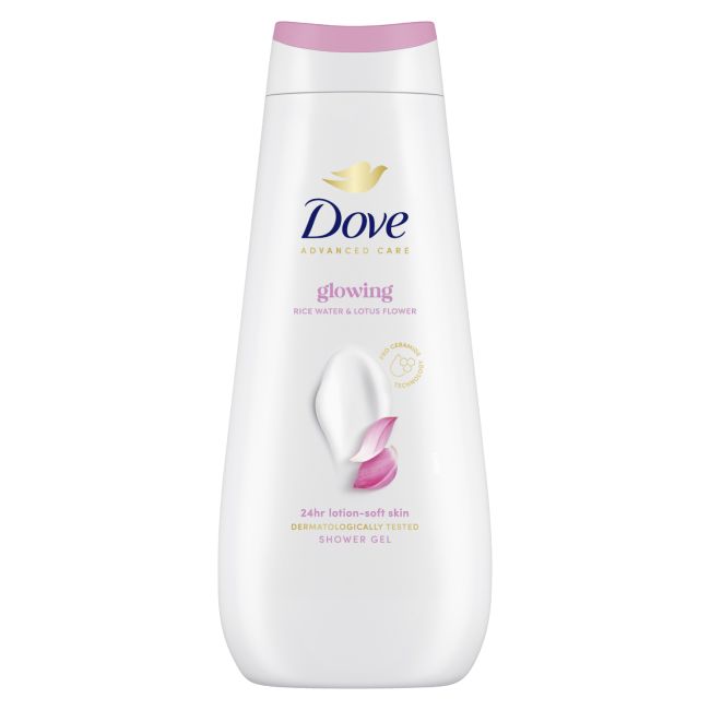 DOVE GLOWING dušo želė, 400 ml