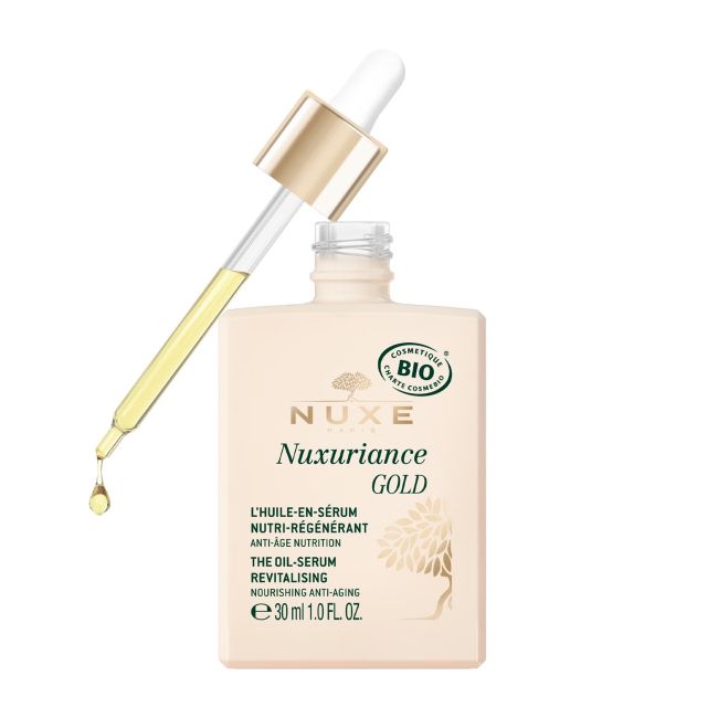 NUXE NUXURIANCE GOLD maitinamasis ir atkuriamasis aliejinis veido serumas, 30 ml