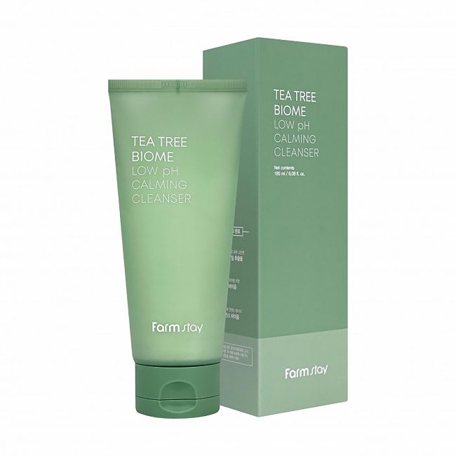 FARMSTAY TEA TREE BIOME LOW PH CALMING veido valiklis, 180 ml