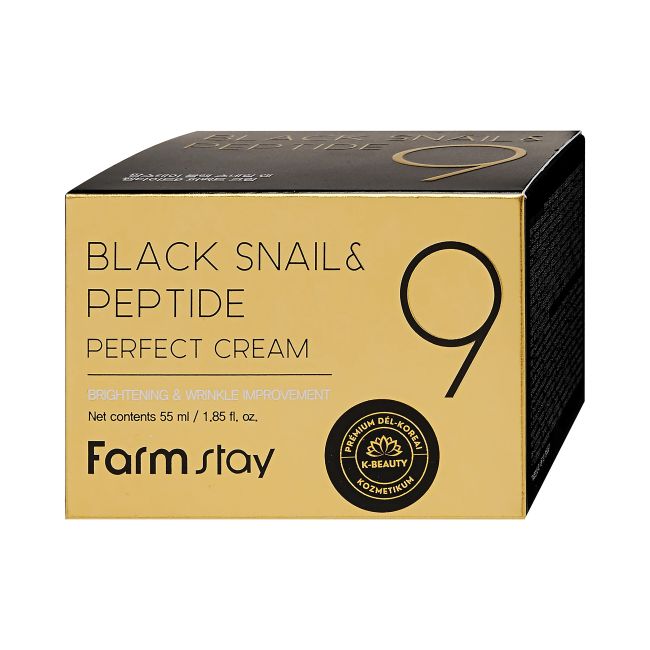 FARMSTAY BLACK SNAIL & PEPTIDE veido kremas, 55 ml