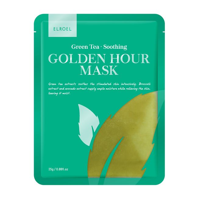 ELROEL GREEN TEA SOOTHING GOLDEN HOUR veido kaukė, 25 g