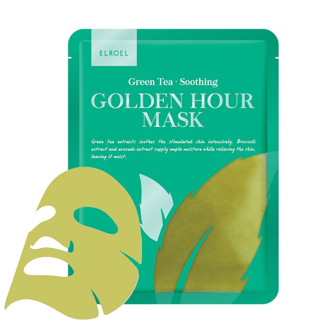 ELROEL GREEN TEA SOOTHING GOLDEN HOUR veido kaukė, 25 g