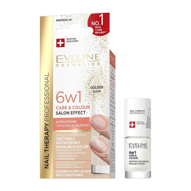 EVELINE 6IN1 spalvą suteikiantis nagų kondicionierius, 5 ml