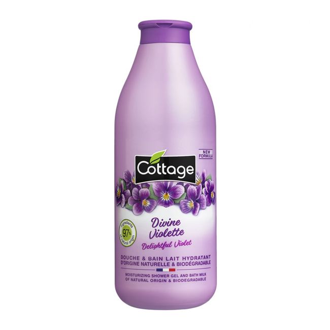 COTTAGE DIVINE VIOLETTE MOISTURIZING dušo želė ir vonios pienelis, 750 ml