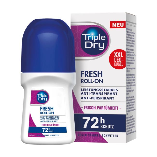 TRIPLE DRY FRESH 72H rutulinis dezodorantas antiperspirantas, 50 ml