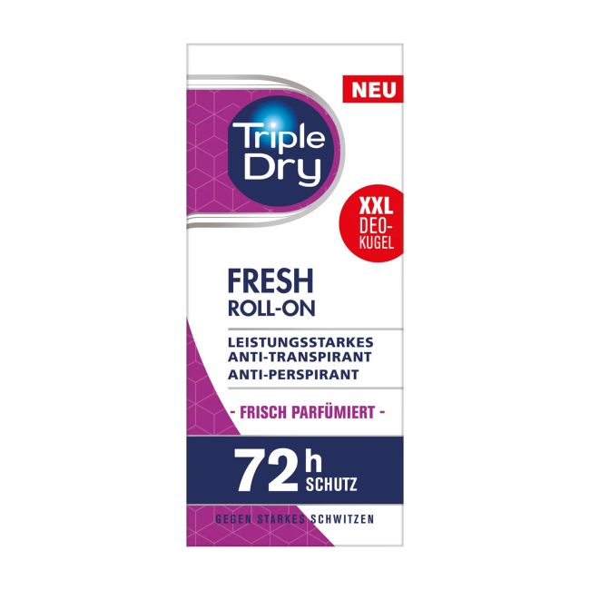 TRIPLE DRY FRESH 72H rutulinis dezodorantas antiperspirantas, 50 ml