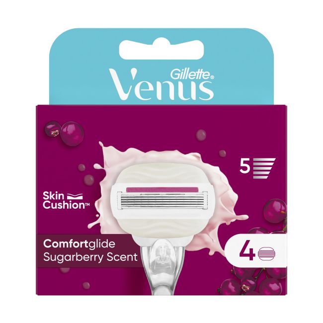 GILLETTE VENUS SUGARBERRY keičiamosios skustuvo galvutės (4 vnt.)