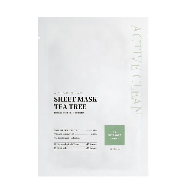 VILLAGE 11 FACTORY ACTIVE CLEAN TEA TREE veido kaukė, 23 g