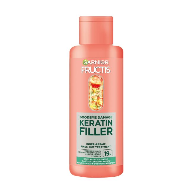 GARNIER FRUCTIS KERATIN FILLER priemonė plaukų atkūrimui iš vidaus, 200 ml