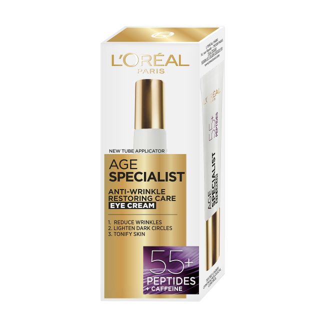 L'OREAL AGE SPECIALIST ANTI-WRINKLE RESTORING CARE 55+ paakių kremas, 15 ml